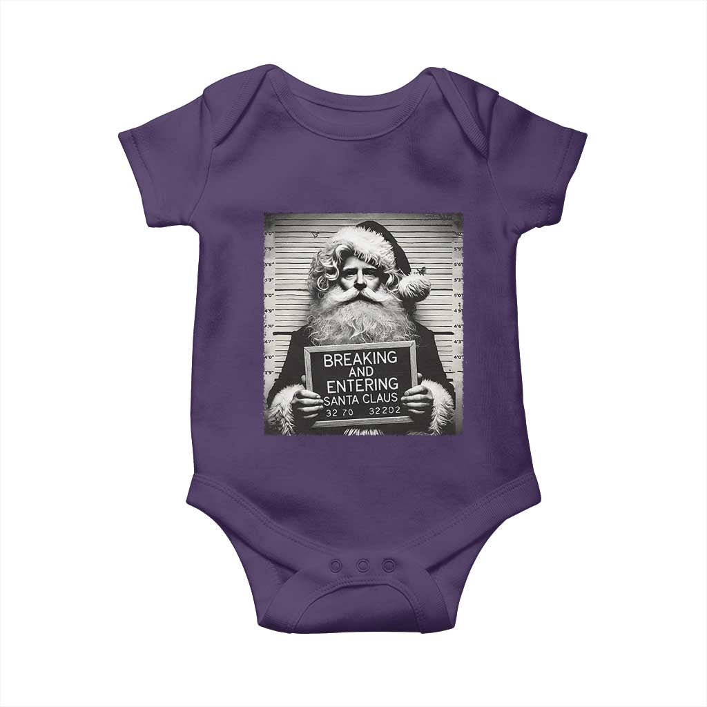 Funny Santa Mugshot Baby Onesie Naughty Christmas Festive Vibe
