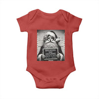 Funny Santa Mugshot Baby Onesie Naughty Christmas Festive Vibe