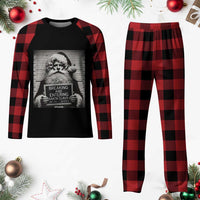 Funny Santa Mugshot Plaid Pajama Set Naughty Christmas Festive Vibe - Wonder Print Shop