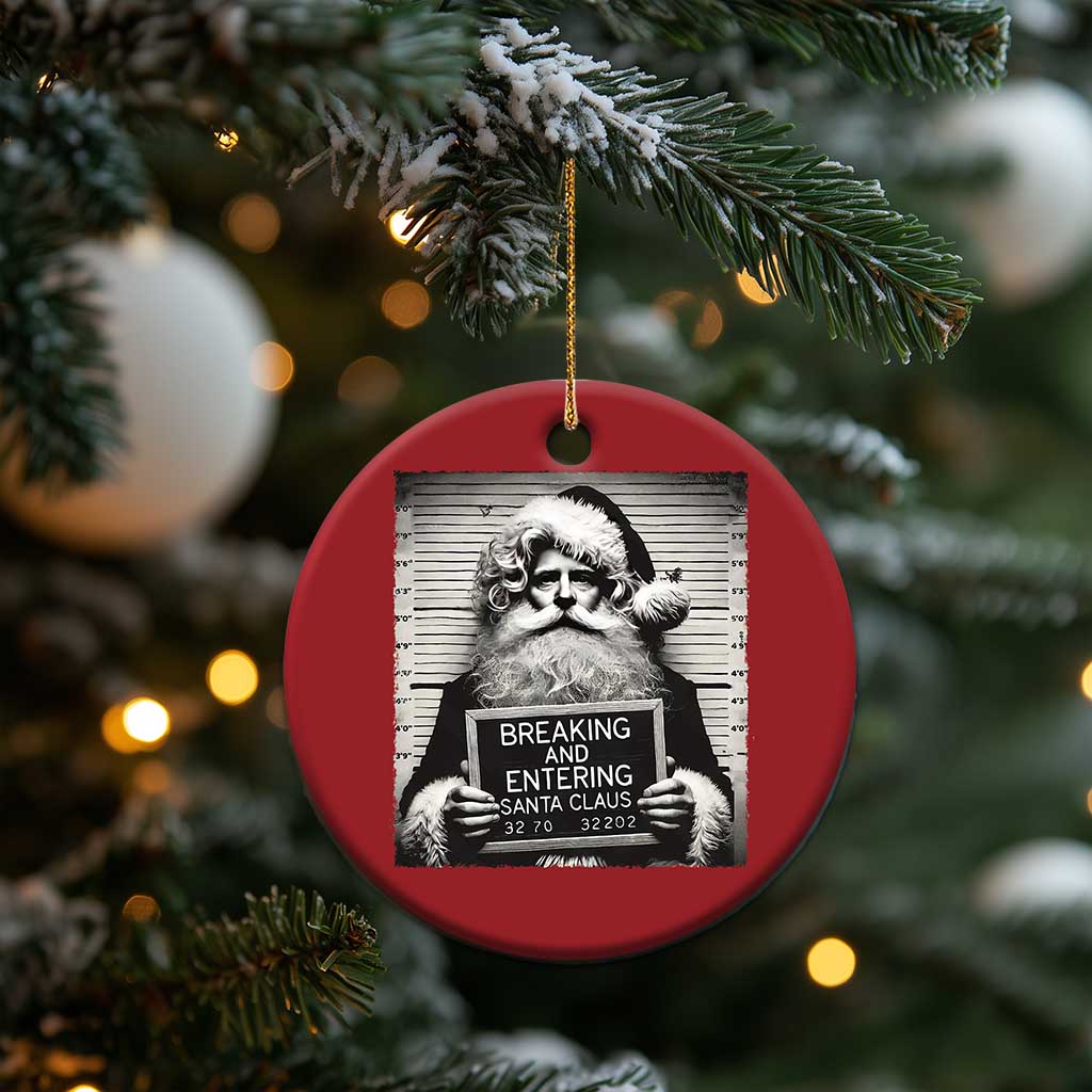 Funny Santa Mugshot Christmas Ornament Naughty Xmas Festive Vibe - Wonder Print Shop
