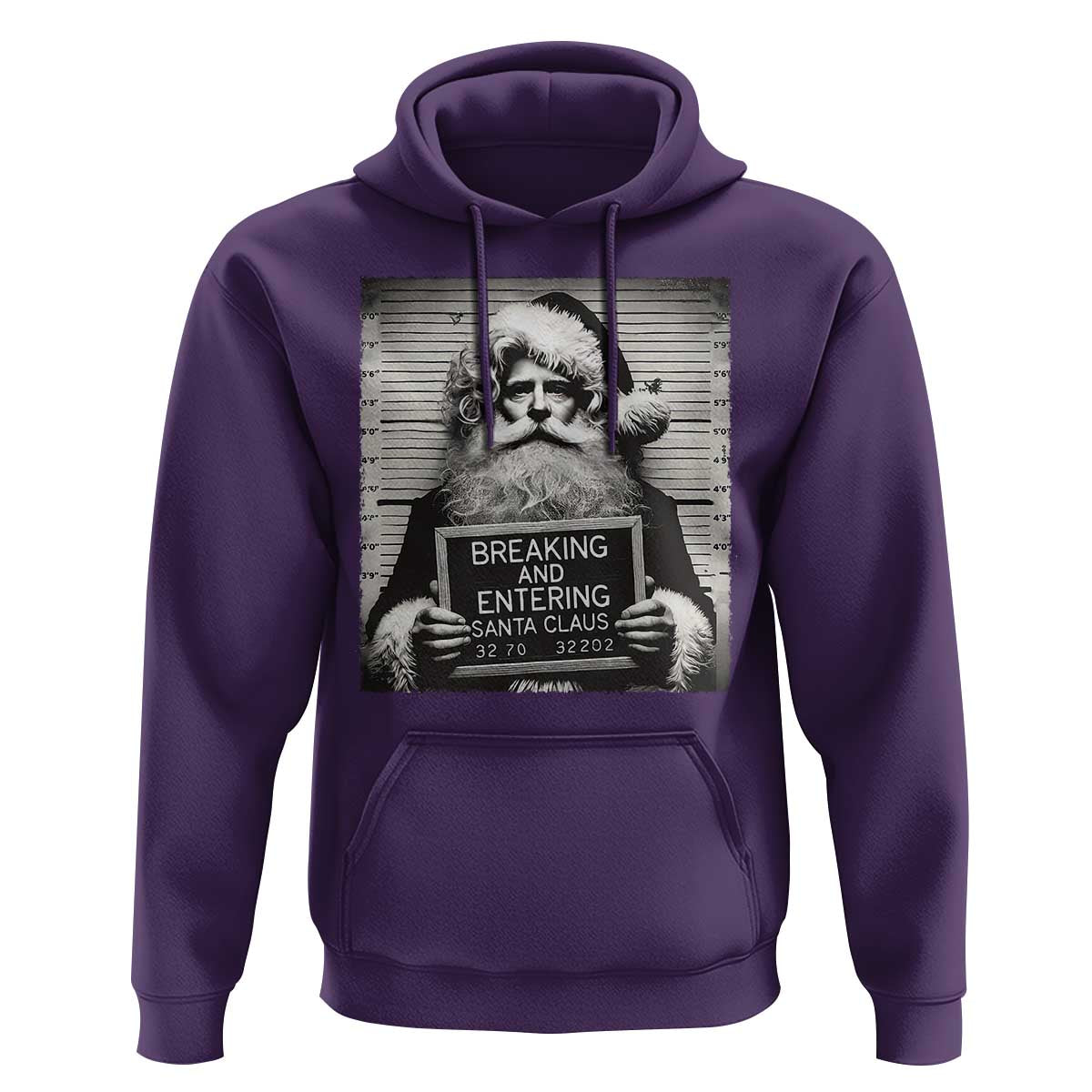 Funny Santa Mugshot Hoodie Naughty Christmas Festive Vibe TS02