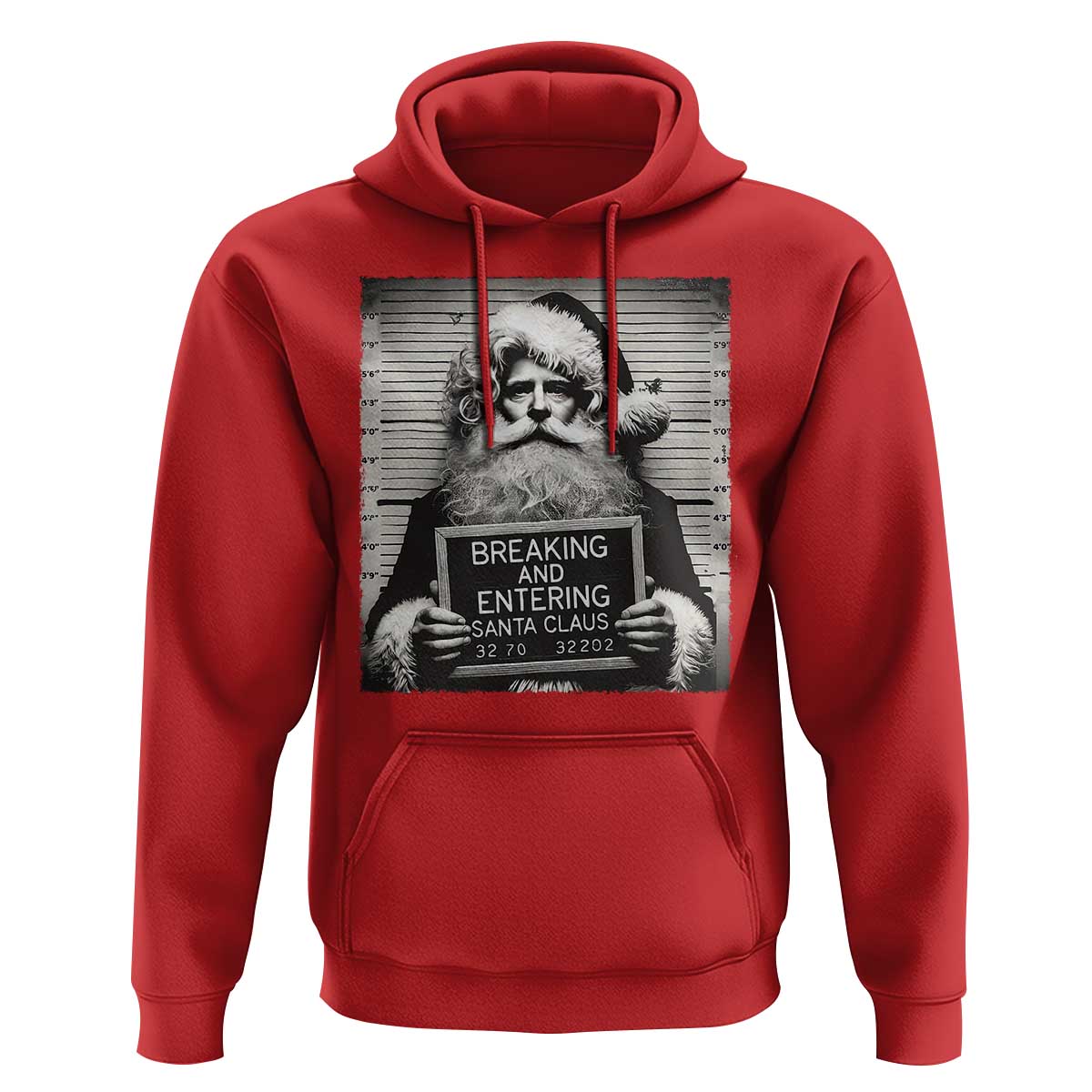 Funny Santa Mugshot Hoodie Naughty Christmas Festive Vibe TS02