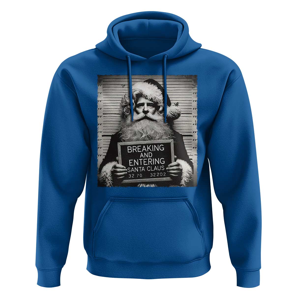 Funny Santa Mugshot Hoodie Naughty Christmas Festive Vibe TS02