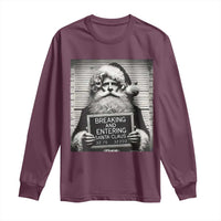 Funny Santa Mugshot Long Sleeve Shirt Naughty Christmas Festive Vibe