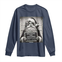 Funny Santa Mugshot Long Sleeve Shirt Naughty Christmas Festive Vibe