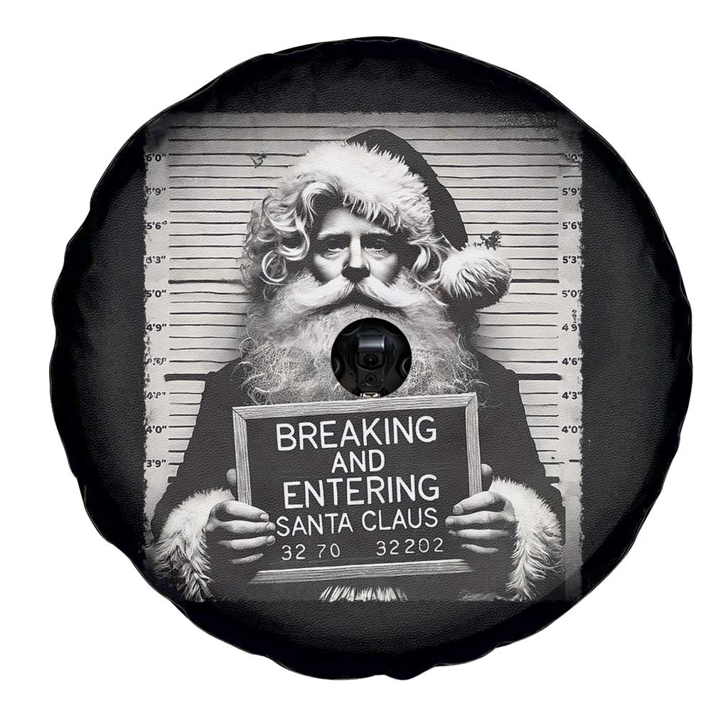 Funny Santa Mugshot Spare Tire Cover Naughty Christmas Festive Vibe TS02