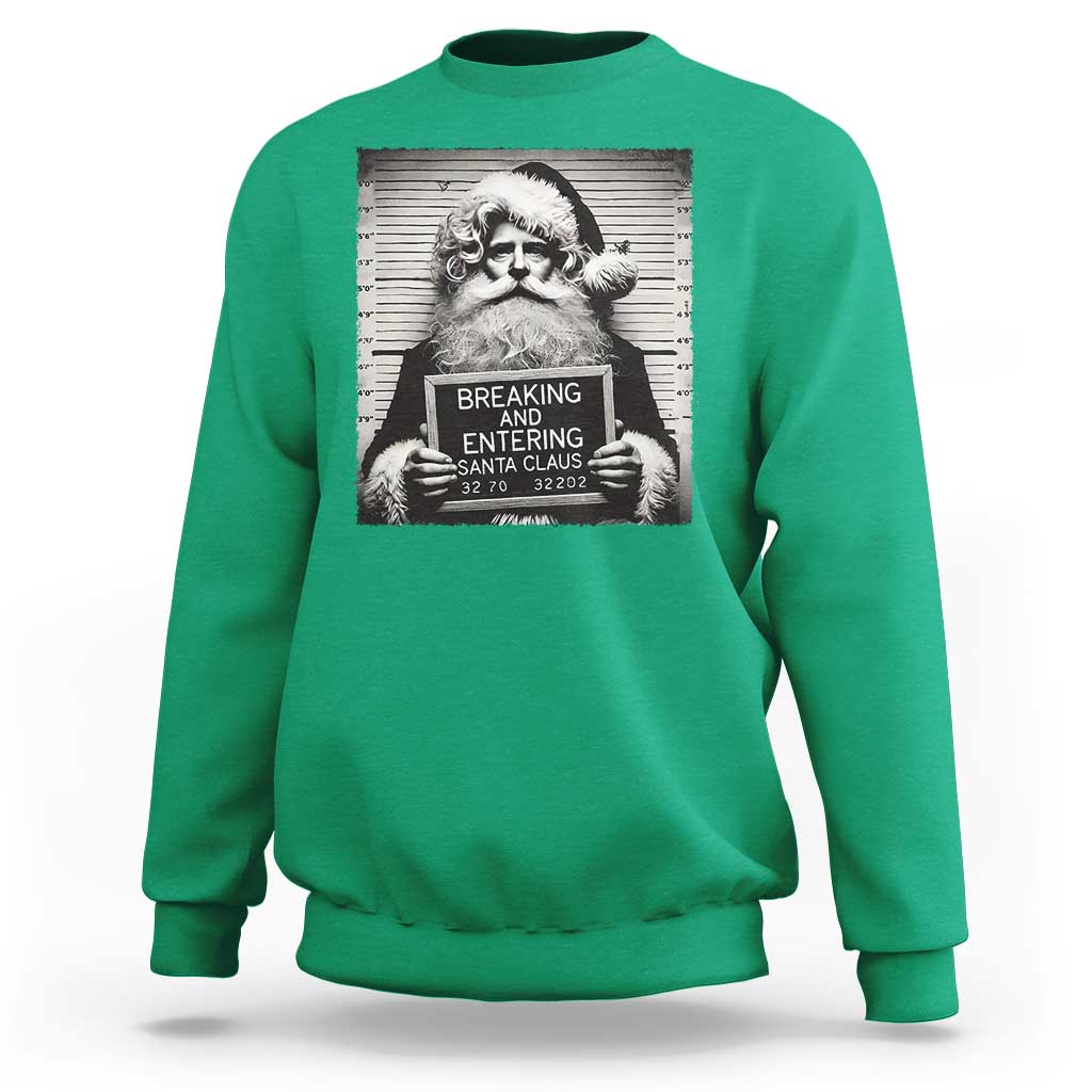 Funny Santa Mugshot Sweatshirt Naughty Christmas Festive Vibe - Wonder Print Shop