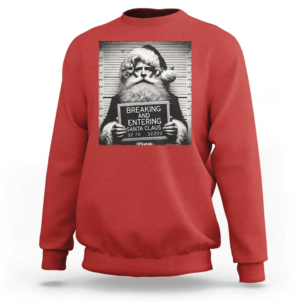 Funny Santa Mugshot Sweatshirt Naughty Christmas Festive Vibe - Wonder Print Shop