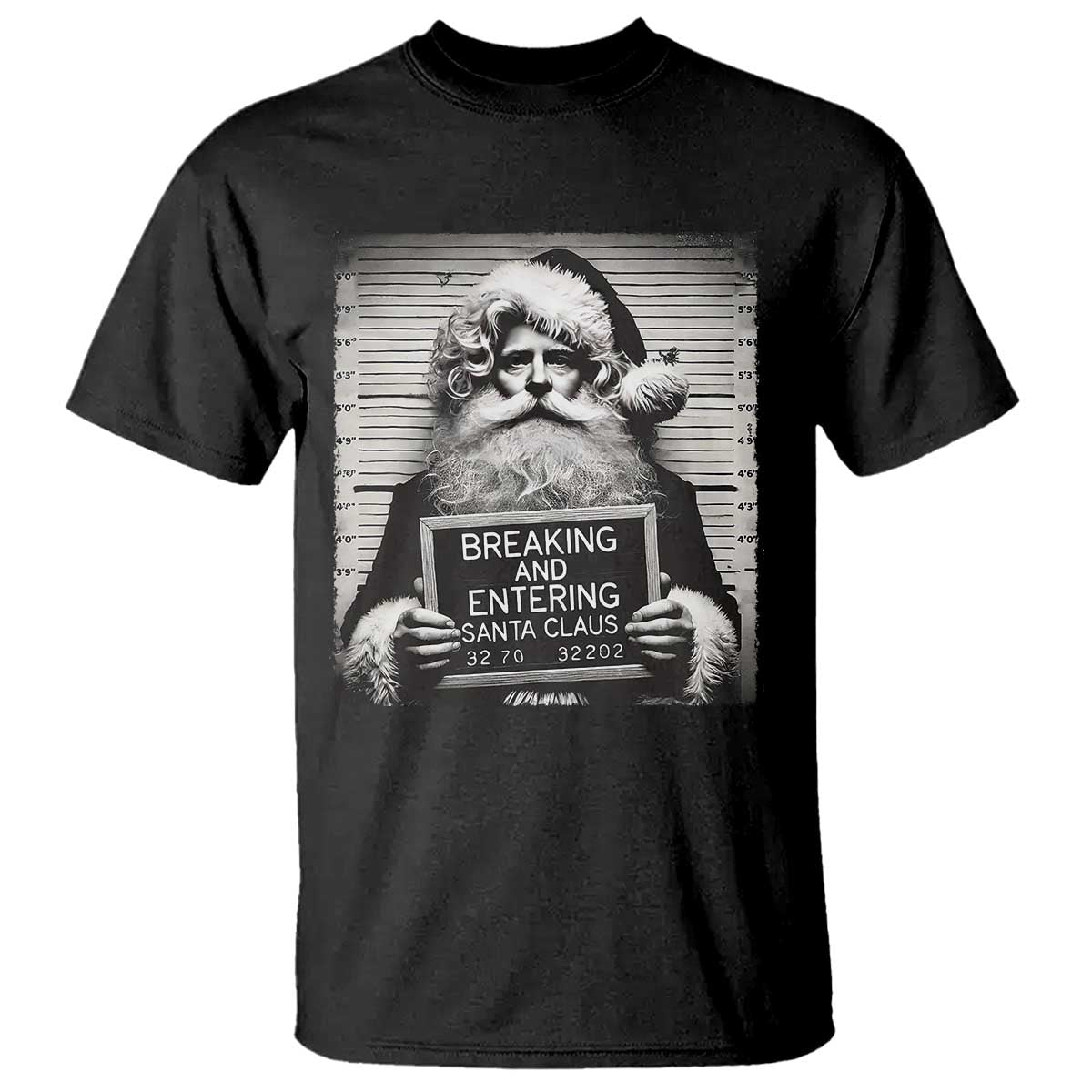 Funny Santa Mugshot T Shirt Naughty Christmas Festive Vibe - Wonder Print Shop