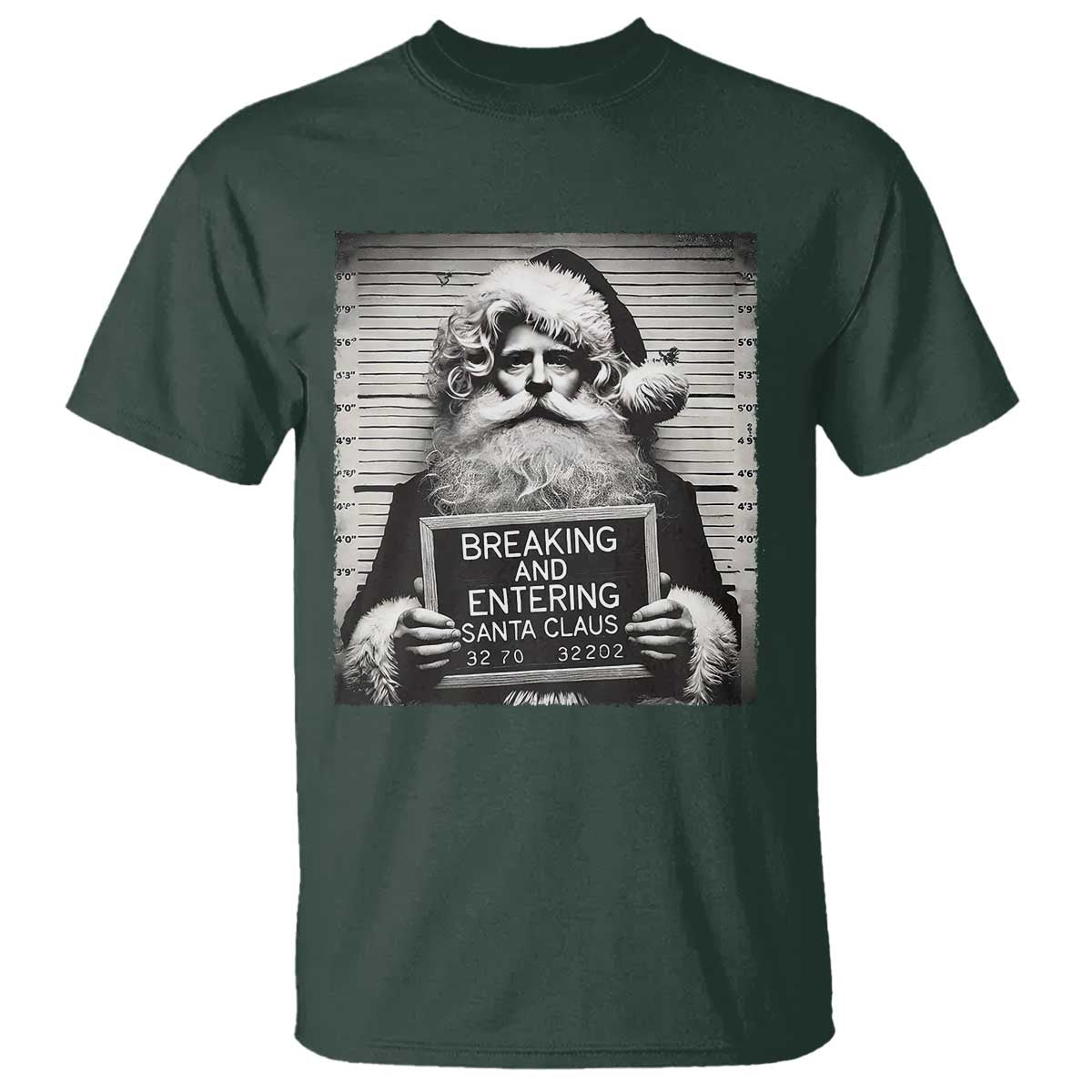 Funny Santa Mugshot T Shirt Naughty Christmas Festive Vibe - Wonder Print Shop