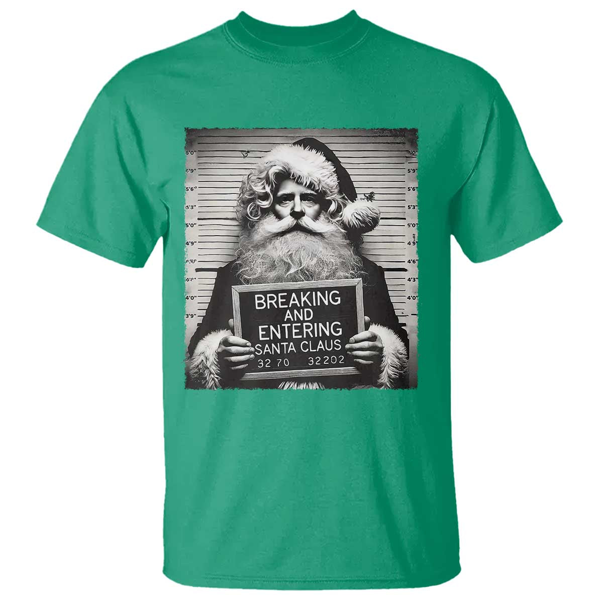 Funny Santa Mugshot T Shirt Naughty Christmas Festive Vibe - Wonder Print Shop