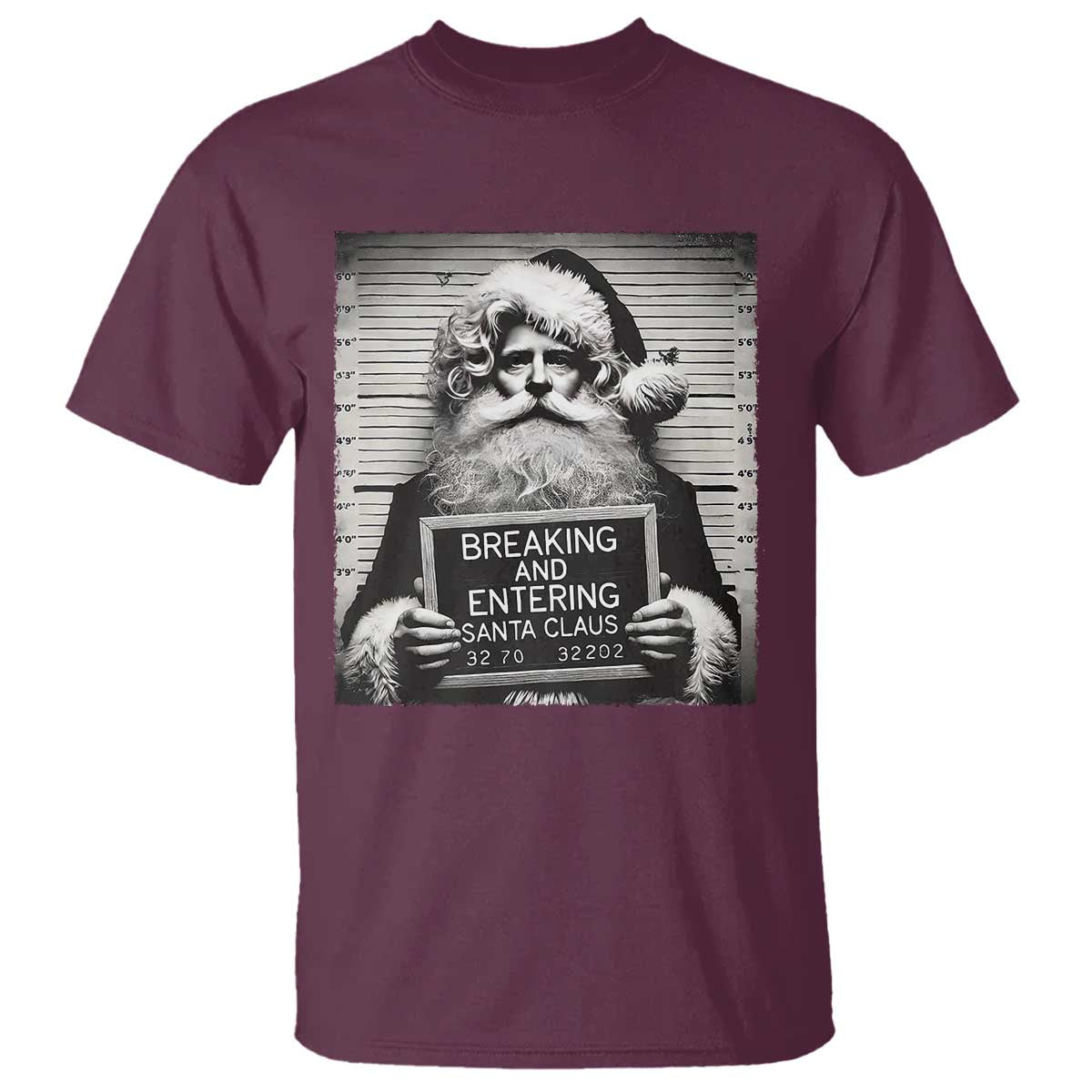 Funny Santa Mugshot T Shirt Naughty Christmas Festive Vibe - Wonder Print Shop