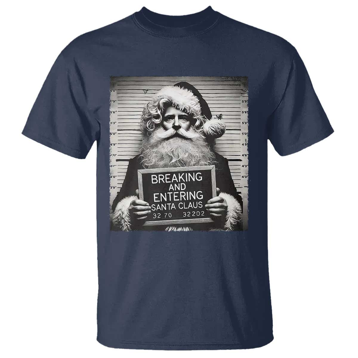 Funny Santa Mugshot T Shirt Naughty Christmas Festive Vibe - Wonder Print Shop