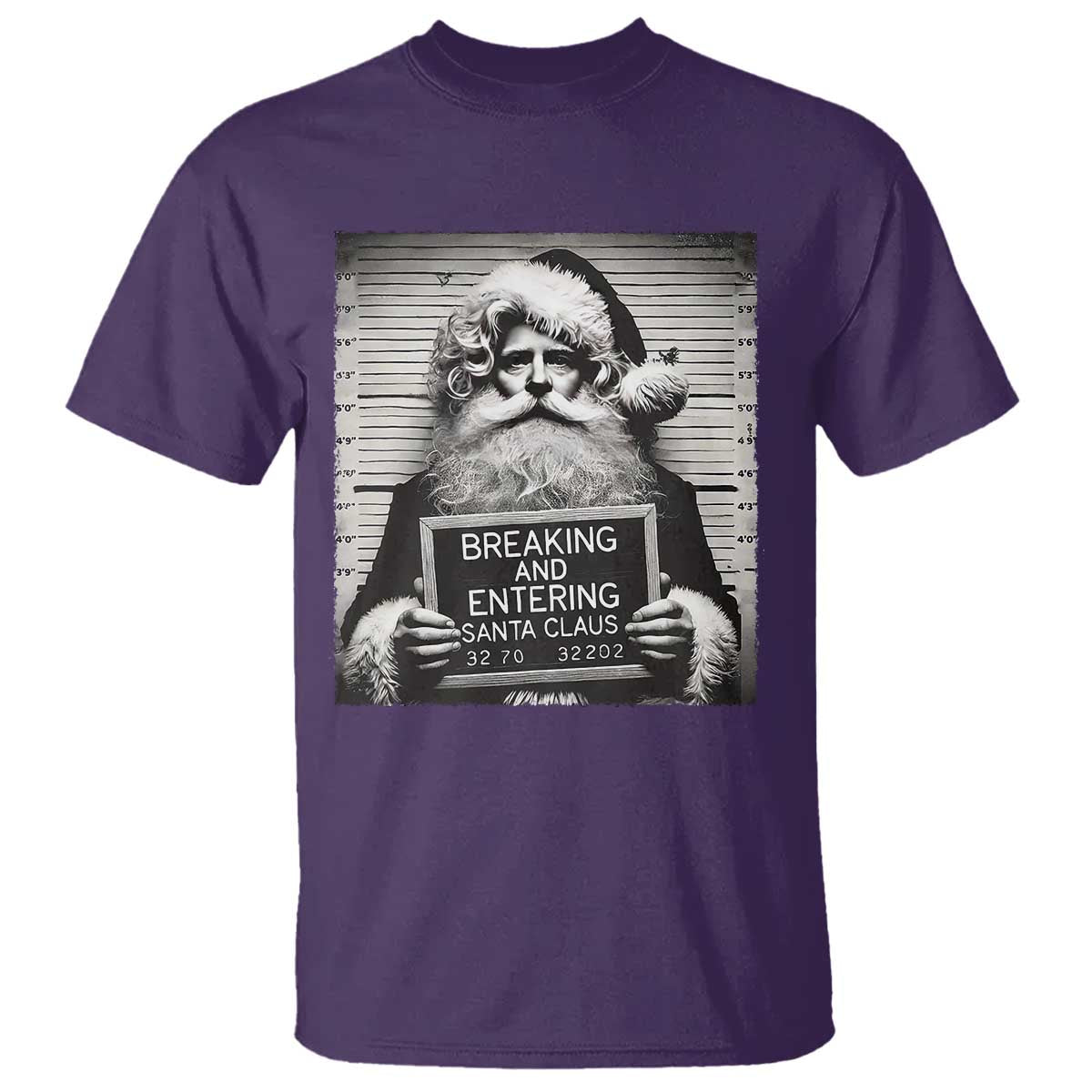 Funny Santa Mugshot T Shirt Naughty Christmas Festive Vibe - Wonder Print Shop