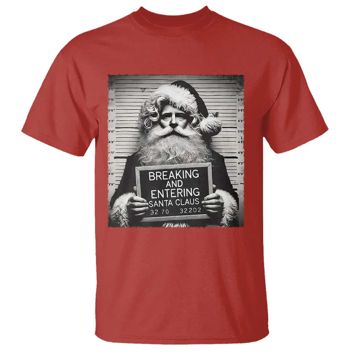 Funny Santa Mugshot T Shirt Naughty Christmas Festive Vibe - Wonder Print Shop