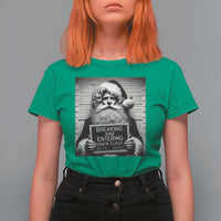 Funny Santa Mugshot T Shirt For Women Naughty Christmas Festive Vibe - Wonder Print Shop