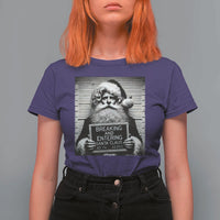 Funny Santa Mugshot T Shirt For Women Naughty Christmas Festive Vibe - Wonder Print Shop