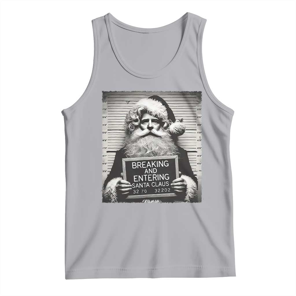 Funny Santa Mugshot Tank Top Naughty Christmas Festive Vibe