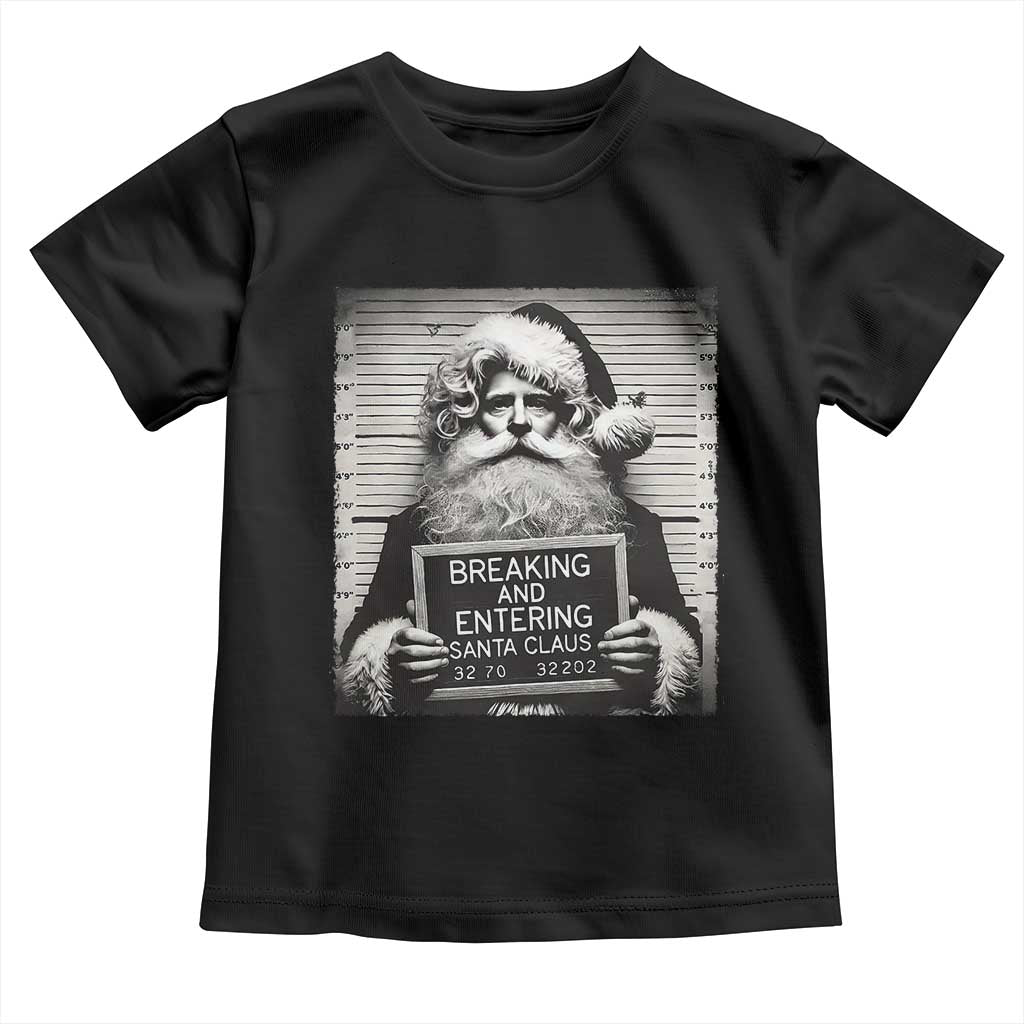 Funny Santa Mugshot Toddler T Shirt Naughty Christmas Festive Vibe
