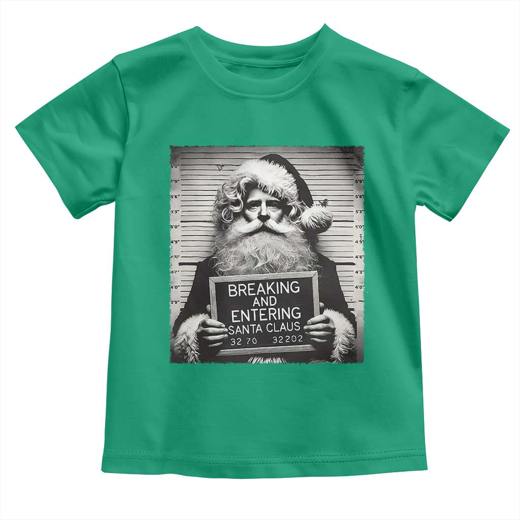 Funny Santa Mugshot Toddler T Shirt Naughty Christmas Festive Vibe