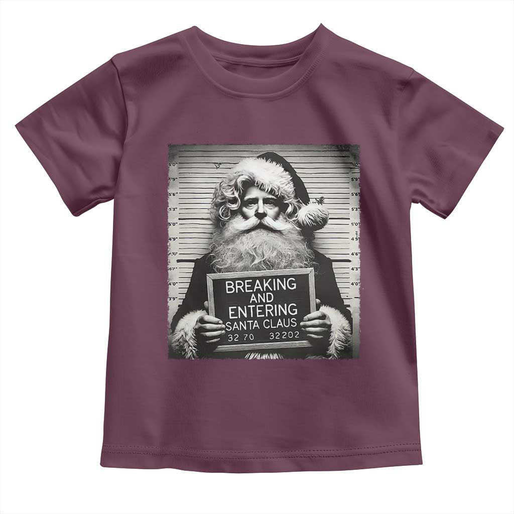 Funny Santa Mugshot Toddler T Shirt Naughty Christmas Festive Vibe