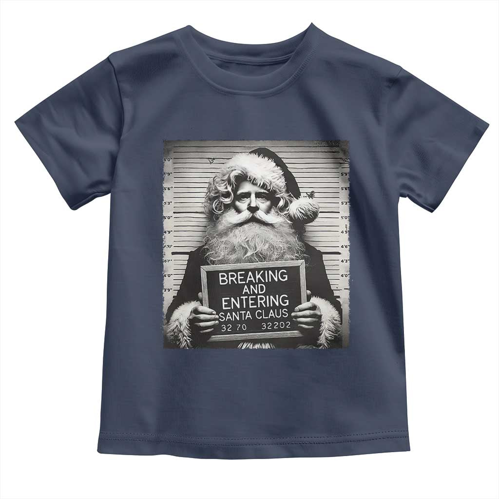 Funny Santa Mugshot Toddler T Shirt Naughty Christmas Festive Vibe