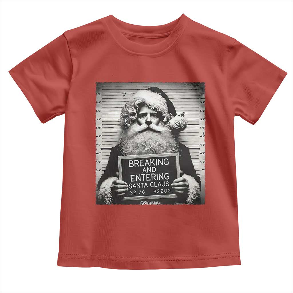 Funny Santa Mugshot Toddler T Shirt Naughty Christmas Festive Vibe