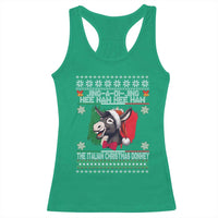 Italian Christmas Donkey Racerback Tank Top Funny Jing A Di Jing Hee Haw Italy Flag