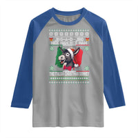 Italian Christmas Donkey Raglan Shirt Funny Jing A Di Jing Hee Haw Italy Flag