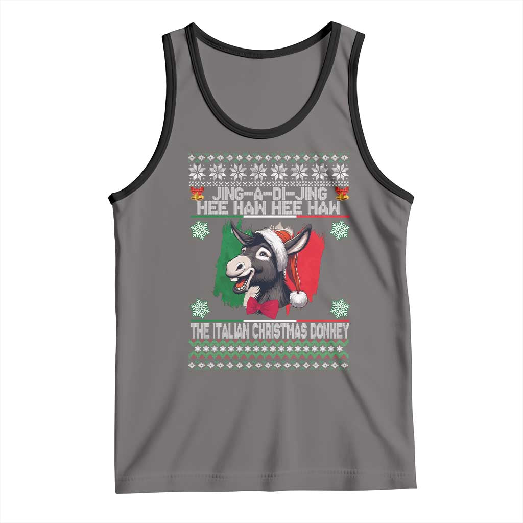 Italian Christmas Donkey Tank Top Funny Jing A Di Jing Hee Haw Italy Flag