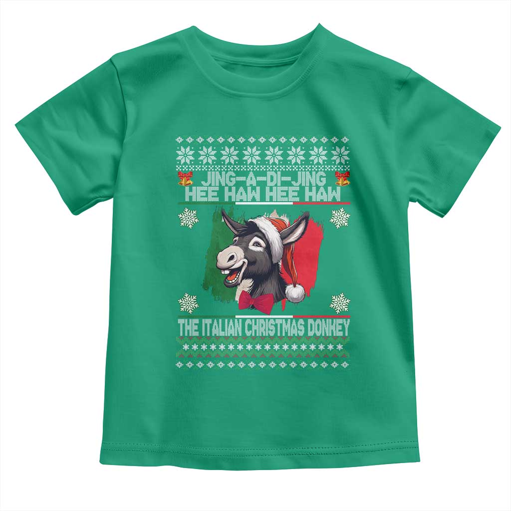 Italian Christmas Donkey Toddler T Shirt Funny Jing A Di Jing Hee Haw Italy Flag