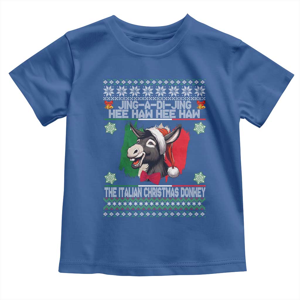 Italian Christmas Donkey Toddler T Shirt Funny Jing A Di Jing Hee Haw Italy Flag