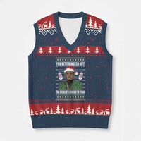 Funny Xmas Sarcastic Diddy V-Neck Knit Sweater Vest You Better Watch Out The Diddler Coming To Town - Wonder Print Shop