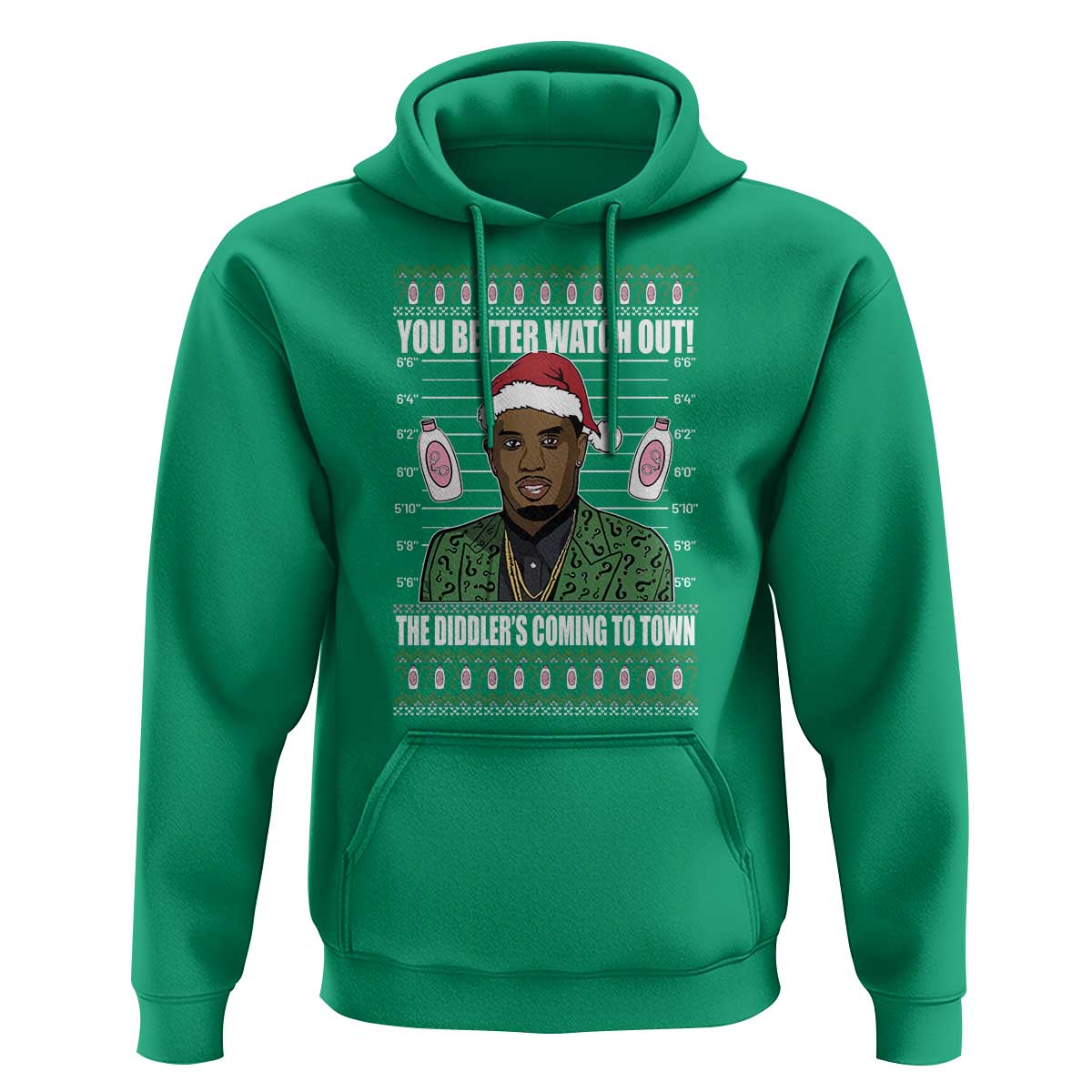 Funny Christmas Sarcastic Diddy Hoodie You Better Watch Out The Diddler Coming To Town