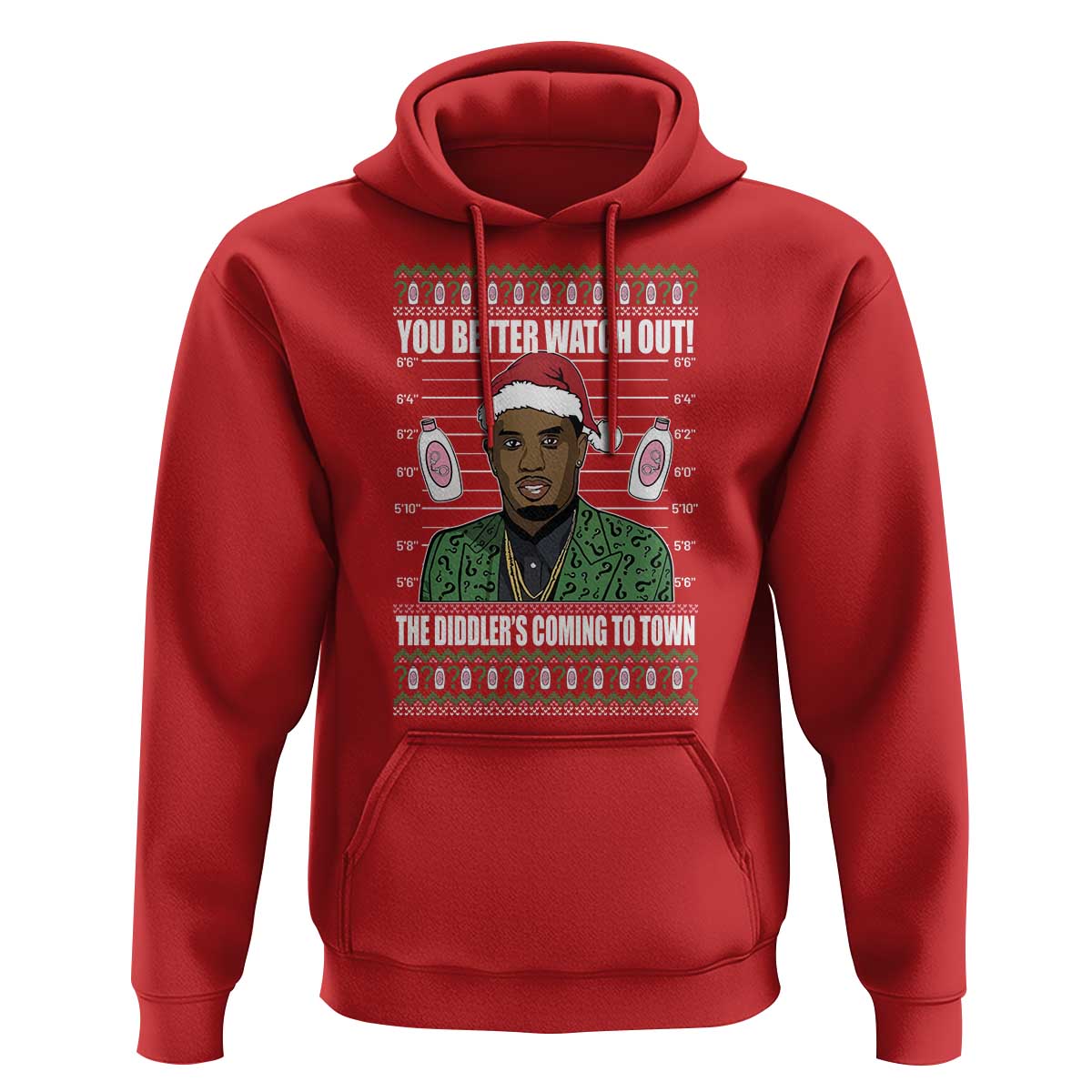 Funny Christmas Sarcastic Diddy Hoodie You Better Watch Out The Diddler Coming To Town