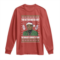 Funny Christmas Sarcastic Diddy Long Sleeve Shirt You Better Watch Out The Diddler Coming To Town