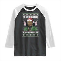 Funny Christmas Sarcastic Diddy Raglan Shirt You Better Watch Out The Diddler Coming To Town