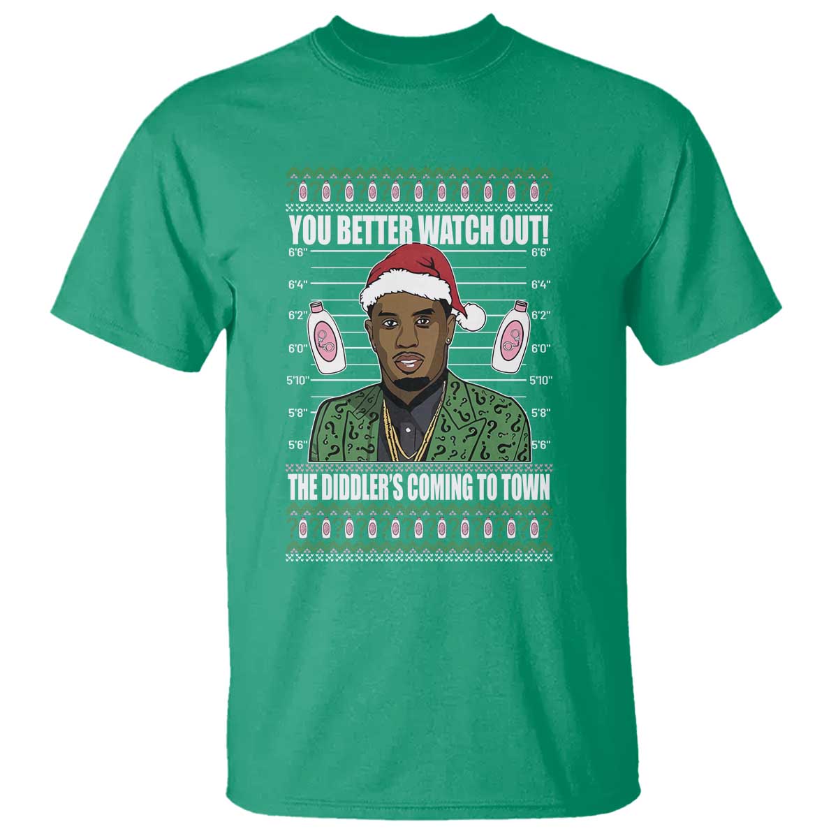 Funny Christmas Sarcastic Diddy T Shirt You Better Watch Out The Diddler Coming To Town - Wonder Print Shop