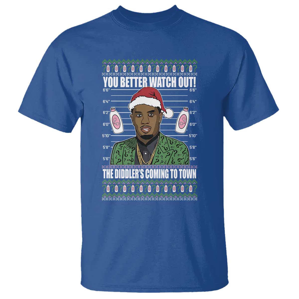 Funny Christmas Sarcastic Diddy T Shirt You Better Watch Out The Diddler Coming To Town - Wonder Print Shop