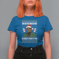 Funny Christmas Sarcastic Diddy T Shirt For Women You Better Watch Out The Diddler Coming To Town - Wonder Print Shop