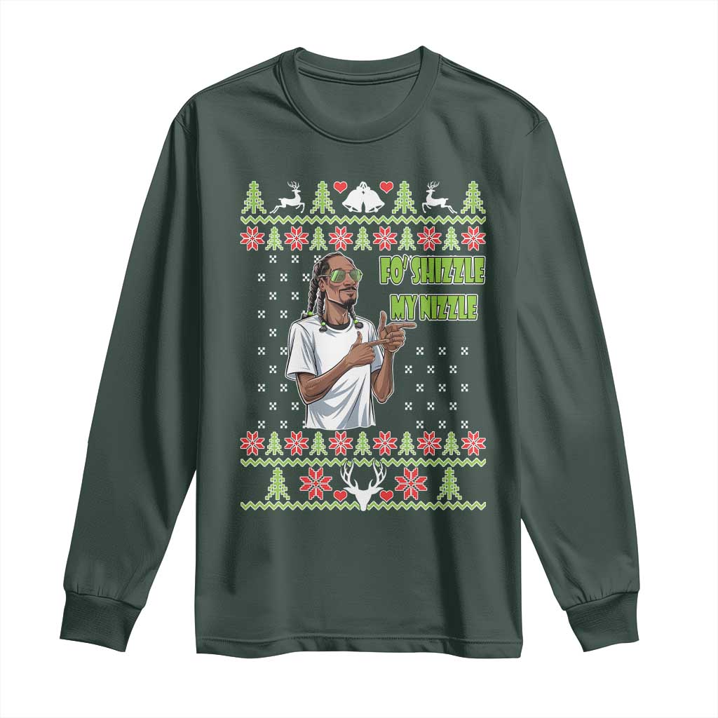 Funny Rapper Meme Christmas Long Sleeve Shirt Fo Shizzle My Nizzle