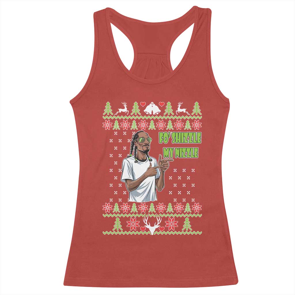 Funny Rapper Meme Christmas Racerback Tank Top Fo Shizzle My Nizzle