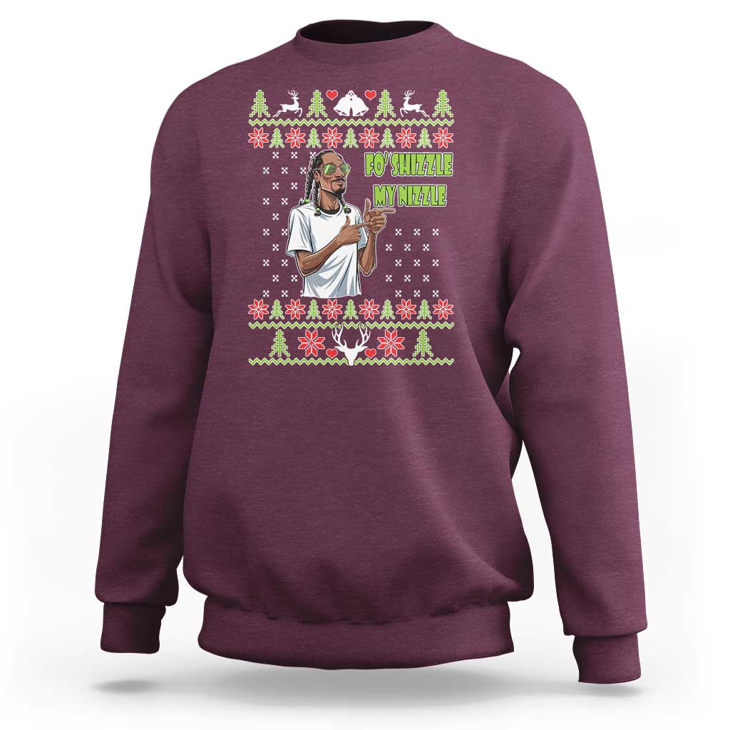 Funny Rapper Meme Christmas Sweatshirt Fo Shizzle My Nizzle - Wonder Print Shop