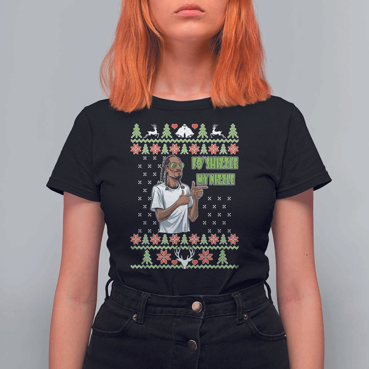 Funny Rapper Meme Christmas T Shirt For Women Fo Shizzle My Nizzle - Wonder Print Shop