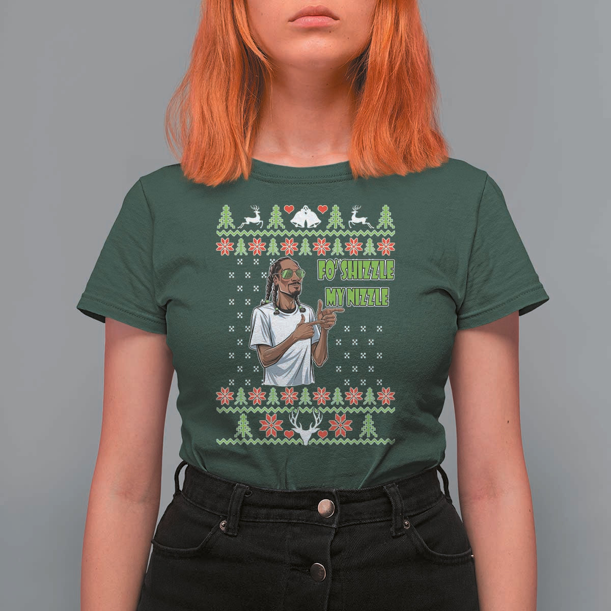 Funny Rapper Meme Christmas T Shirt For Women Fo Shizzle My Nizzle - Wonder Print Shop