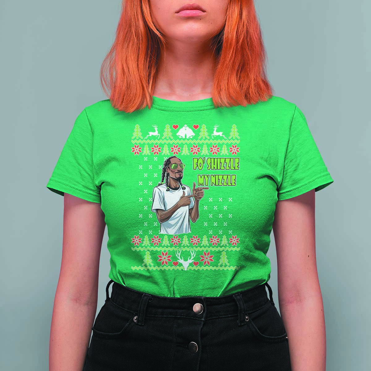 Funny Rapper Meme Christmas T Shirt For Women Fo Shizzle My Nizzle - Wonder Print Shop
