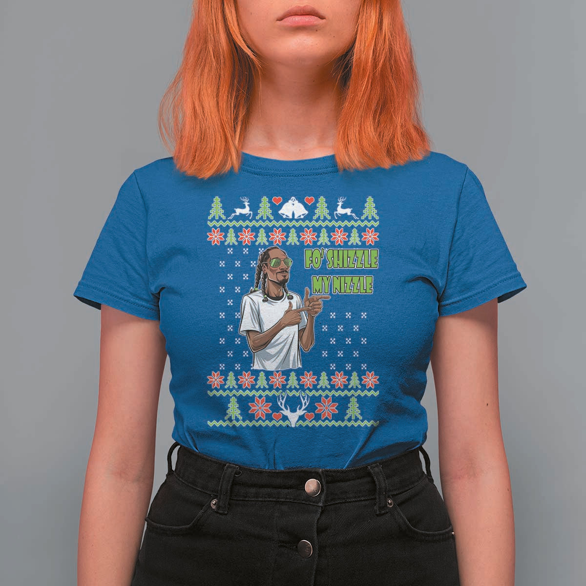 Funny Rapper Meme Christmas T Shirt For Women Fo Shizzle My Nizzle - Wonder Print Shop