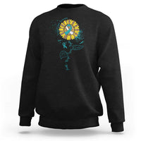 Faith Hope Love Fight Cervical Cancer Awareness Teal Ribbon Sweatshirt - Wonder Print Shop