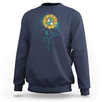 Faith Hope Love Fight Cervical Cancer Awareness Teal Ribbon Sweatshirt - Wonder Print Shop