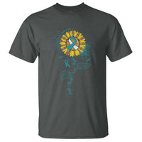Faith Hope Love Fight Cervical Cancer Awareness Teal Ribbon T Shirt - Wonder Print Shop